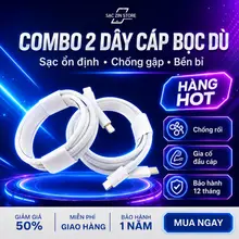 (COMBO 2 CÁP) Dây Cáp Bọc Dù PD20W TypeC - L 1 mét- Sạc Nhanh Cho Ip 8 -14prm- Bảo Hành 12 Tháng