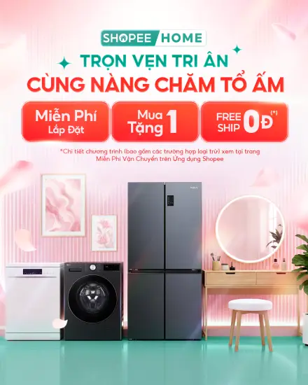 Shopee Home – Lắp Đặt Miễn Phí, Livestream Thứ 5 Voucher Đến 23%