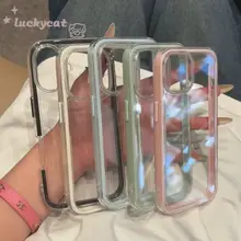 Tương thích với iPhone 17 16 15 14 13 12 11 Pro Max Ốp điện thoại mềm trong suốt đầy màu sắc đơn giản