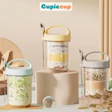 Cốc Đựng Yến Mạch Thủy Tinh, Hũ Đựng Ngũ Cốc, Bình Thủy Tinh Có Nắp Kèm Thìa Lo008