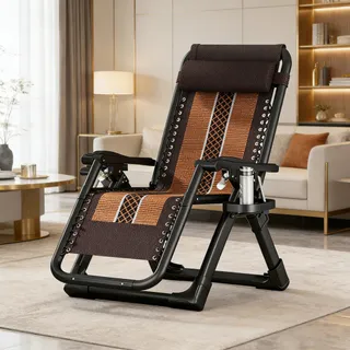 Ghế Xếp Thư Giãn Ghế gấp gọn Vải mát mẻ Khung Thép Chắc Chắn, Có Thể Ngả Lưng Tới 170 Độ