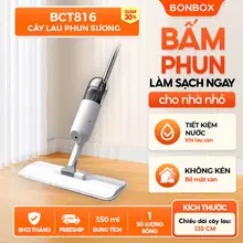 Cây lau nhà phun sương thông minh BONBOX đầu xoay 360 độ 2 chế độ lau khô ướt đa năng BCT816 - Hàng chính hãng