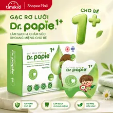 Gạc Rơ Lưỡi DR.PAPIE 1+ Làm Sạch Răng, Lưỡi, Nướu, Phòng Sâu Răng, Tiêu Chuẩn Cho Bé - 30Gói