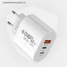 Metertryred USB C Sạc 40W Sạc 3 Cổng Loại C Sạc Điện Thoại Di Động PD Power Adapter Cho QC3.0 VN