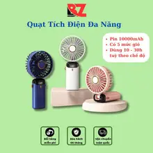 Quạt Tích Điện Mini Cầm Tay Bubzone Dung Lượng 10.000mAh Thời Gian Sử Dụng 10h - 30h Q3