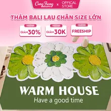 Thảm Bali Lau Chân Size Lớn CongTrang Bedding (50x70cm - 60cmx90cm) Họa Tiết Hoa Lá