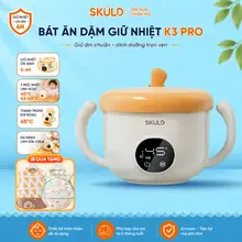 Bát Ăn Dặm Giữ Nhiệt K3PRO SKULD - Bình Tích Điện Chống Nước IPX7 Ủ Cháo, Làm Ấm 3 Chiều, Khử Khuẩn Cho Bé