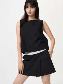 Quần Váy Vải Pha Linen (Nữ)