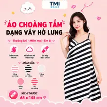 Áo Choàng Tắm, Khăn Tắm Quấn Người Dạng Váy Dây Hở Lưng Thấm Hút Mềm Mại TMI Daily Có Thể ĐIều Chỉnh