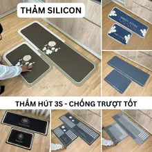 Thảm bếp SILICON cao cấp siêu thấm nước, thảm lau chân nhà bếp dễ dàng vệ sinh Kim Huệ X09