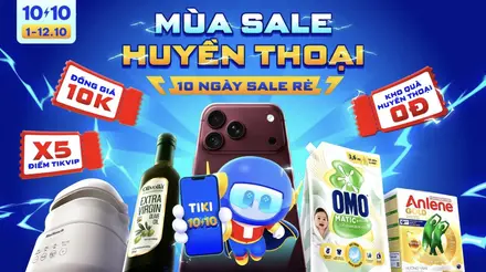 Tiki 10.10 Mùa Sale Huyền Thoại – Đồng Giá 10K, X5 Điểm TikiP