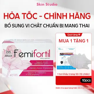 [HÀNG NHẬP KHẨU] Viên Uống FEMIFORTIL Bổ Trứng, chứa Axit Folic Chuẩn Bị & Tăng Khả Năng Mang Thai 60V hiếm muộn, IVF