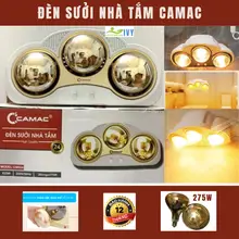 đèn sưởi nhà tắm cao cấp chính hãng CAMAC đui sứ. máy sưởi phòng ngủ, sưởi bé sơ sinh, sưởi ấm gà
