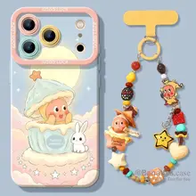 Ốp Điện Thoại Hình Thỏ Ánh Trăng Dễ Thương Ngôi Sao Vàng Người Cho iPhone 17 16 15 14 13 12 11 Pro Max X Xr Xs Max 7 8 Plus SE2020