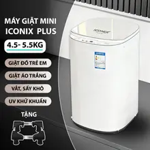 ( BẢN MỚI 2026 ) Máy giặt mini ICONIX PLUS 4,5-5,5 kg vắt sấy khô ,Hẹn giờ ,khử khuẩn tự động 100%