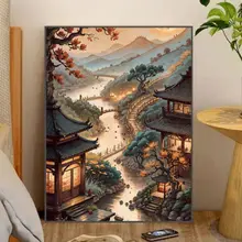 Tranh Số Hóa To, Tranh sơn dầu 30x40 cm CÓ KHUNG VÀ DỤNG CỤ VẼ, Tranh Tô Màu theo Số Nhiều Mẫu
