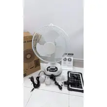 Quạt Năng Lượng Mặt Trời GongYi Quạt Tích Điện Dùng 8-10h Để Bàn Đèn Led Cổng Sạc Siêu Mát Kèm 2 Bóng Đèn