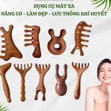 Bộ dụng cụ massage ấn huyệt nâng cơ mặt bằng gỗ tự nhiên giúp lưu thông máu, thư giãn, làm đẹp da-MỸ NGHỆ HUYỀN THẮNG