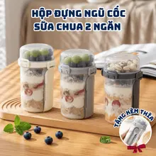 Cốc Đựng Yến Mạch TOAM, Hũ Đựng Ngũ Cốc Chống Tràn Kèm Muỗng, Hộp Đựng Đồ Ăn Sáng Mang Đi