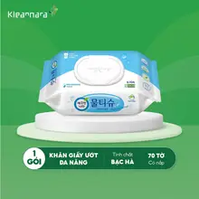 Khăn giấy ướt đa năng Kleannara Hàn Quốc tinh chất bạc hà 10 tờ / 30 tờ / 70 tờ gói có nắp