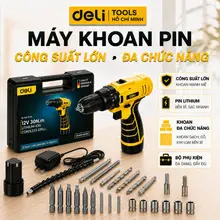 [HOẢ TỐC] Máy Khoan Pin Chính Hãng DELI Máy Khoan Pin Cầm Tay, Bắt Vít, Khoan Gỗ, Gạch, Kim Loại
