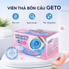 Viên Sạch Bồn Cầu Geto Hương Đào viên thả bồn cầu tẩy sạch mảng bám, khử mùi diệt vi khuẩn 50G/gói