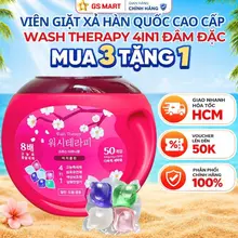 Viên Giặt Xả 4in1 Wash Therapy Đậm Đặc Siêu Thơm Sạch Sâu Mềm Từng Sợi Vải Hộp 50 Viên Nội Địa Hàn