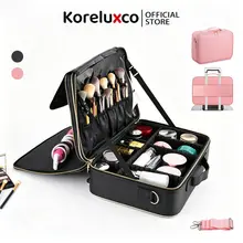 [Size lớn,Da PU] Cốp đựng đồ trang điểm,vali đựng đồ makeup chuyên nghiệp Có thể cố định vào hành lý