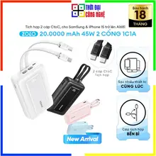 Pin Sạc Dự Phòng ANKER A1681C Zolo 20000mAh 45W | 2 Cổng 1C1A Kèm 2 Cáp Type-C | Sạc Nhanh Laptop | BH 18 Tháng