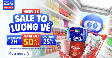Tiki 25.6 – Sale To Lương Về: Giảm 50% & Coupon 25%