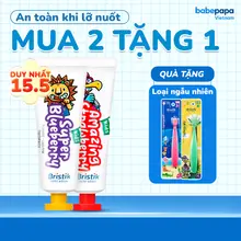 Kem Đánh Răng Cho Bé Trên 1 Tuổi Bristik Hàn Quốc, MUA 2 TẶNG 1, Giúp Bé Chống Sâu Răng 50g