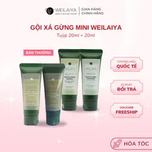 Dầu gội gừng Weilaiya, giảm tóc rụng kích mọc tóc, Mini size Tuýp gội 20ml+xả 20ml