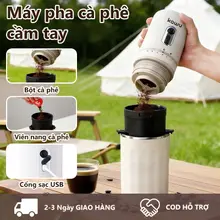 Kawu máy pha cà phê cầm tay mini 3 trong 1 điều chỉnh độ mịn Sạc qua USB cà phê nhỏ giọt Espresso