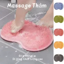 Kuzhen Massage Thảm Lưng Cạp Bàn Chải Làm Sạch Tắm Chân Rửa Thảm Hút Tường Thảm Chà Chân Tay Tắm Toàn Thân HOT