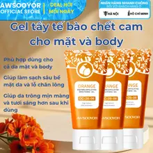 AWSOOYOR gel tẩy tế bào chết cho mặt và cơ thể enzyme cam 50g làm sạch da, kiểm soát dầu, da không bị khô căng, phù hợp
