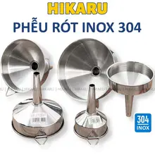 Phễu Inox 304 Chống Gỉ Nhiều Kích Cỡ Có Móc Treo Rót Dầu Đổ Ngũ Cốc Thuận Tiện HIKARU DT260301101