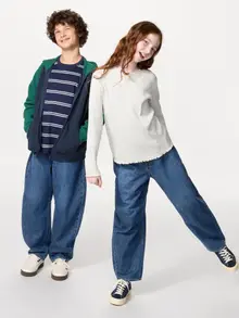 Quần Jeans Ống Cong Barrel (Trẻ Em)