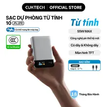 CUKTECH Pin Dự Phòng Từ Tính Sạc Nhanh 55W 10000mAh  Hỗ Trợ Sạc Không Dây Tích Hợp Dây cho iP 17–12