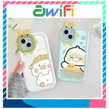 Ốp lưng iphone nơ camera hình vuông ducky holo 6splus/7/7plus/8/8plus/x/xs/11/12/13/pro/max/plus/promax-Awifi B5-23