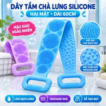 [HCM] Dây Tắm Chà Lưng Silicone Hai Mặt 60cm, Hỗ Trợ Làm Sạch Và Massage Cơ Thể