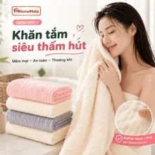 [HÀNG LOẠI 1] Khăn Tắm Siêu Thấm Hút 1m4 Sợi Microfiber Cao Cấp, Khăn Lau Người Mềm Mịn Dày Dặn Không Rụng Lông