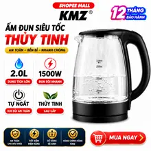 Ấm đun siêu tốc, Bình đun nước thủy tinh siêu tốc 2.0L KMZ ST16- Bảo Hành 1 Năm