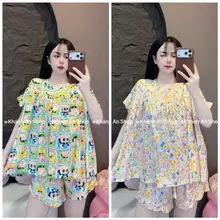 KA157 - {Fom Kiểu Áo Rộng} VNXK Đồ Bộ Vải Tole Lanh Nữ  Áo Cổ Tròn Tay Ngắn Quần Ngắn A3