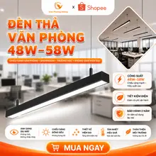 Đèn Thả Trần LED Văn Phòng 48W 58W Thanh Dài Hiện Đại Treo Thả Ốp Trần Ánh Sáng Trắng 6000K BH 24T