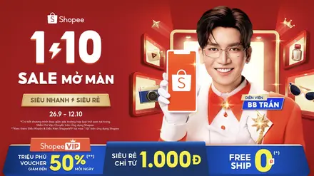 Shopee 1.10 Sale Mở Màn – Voucher 50%, Deal Từ 1.000Đ, Freeship 0Đ