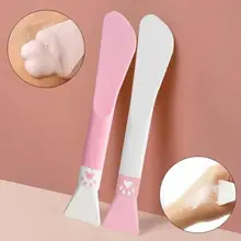 👾miua 1 Cọ Silicon Mềm Hai Đầu Quét Mặt Nạ Chăm Sóc Da Cho Nữ (Màu Trắng + Hồng)