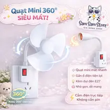 Quạt Trần Mini Gắn Đui Đèn E27 Kèm Phích Cắm – Quạt Trần Mini 3 Cánh Làm Mát Phòng, Quạt Tiết Kiệm Điện Cho Phòng