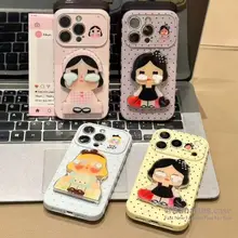 Ốp Điện Thoại Màu Kẹo Dễ Thương Crybaby + Đứng Cho iPhone 17 16 15 14 13 12 11 Pro Max
