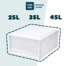 Hộp Ngăn Kéo ENODA HOME Đựng Quần Áo , Hộp Đựng Đồ Đa Năng 45L Siêu Lớn Màu Trắng Cao Cấp Q006