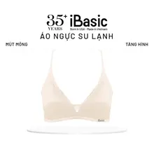 Áo ngực không gọng su mút mỏng tàng hình iBasic không đường may phối lưới phom tam giác BRAY103